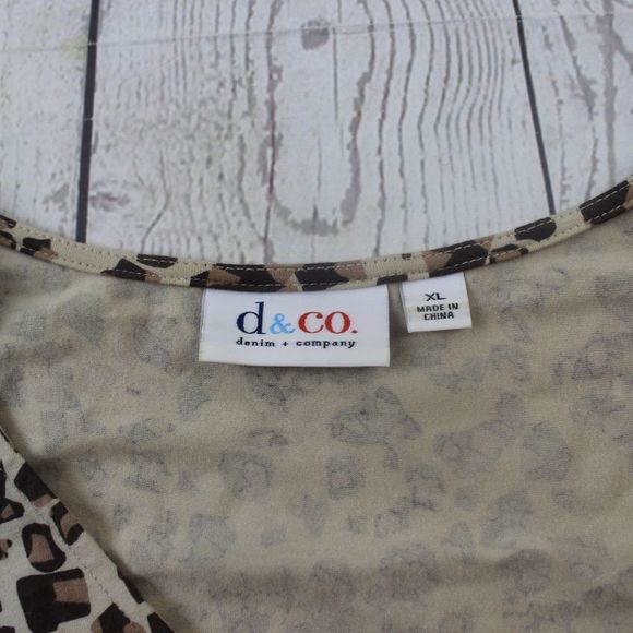 Denim & Co. XL Animal Print Hi-Low Hem Knit Dress - Picture 6 of 8